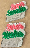 Mirrored Acrylic AKA Silver Star Badge