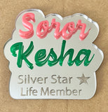 Mirrored Acrylic AKA Silver Star Badge