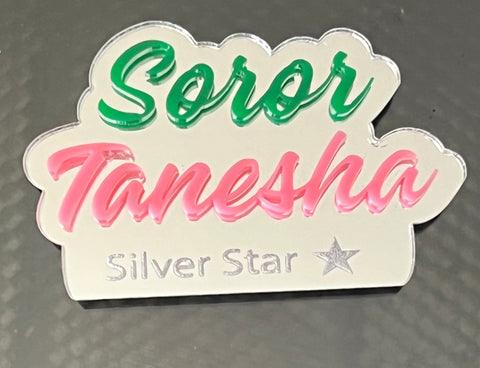Mirrored Acrylic AKA Silver Star Badge