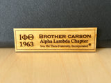 Fraternity Custom Wooden Greek Organization Name Badge