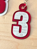 DST Line Number Keychain