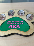 Custom wooden paw print photo frame
