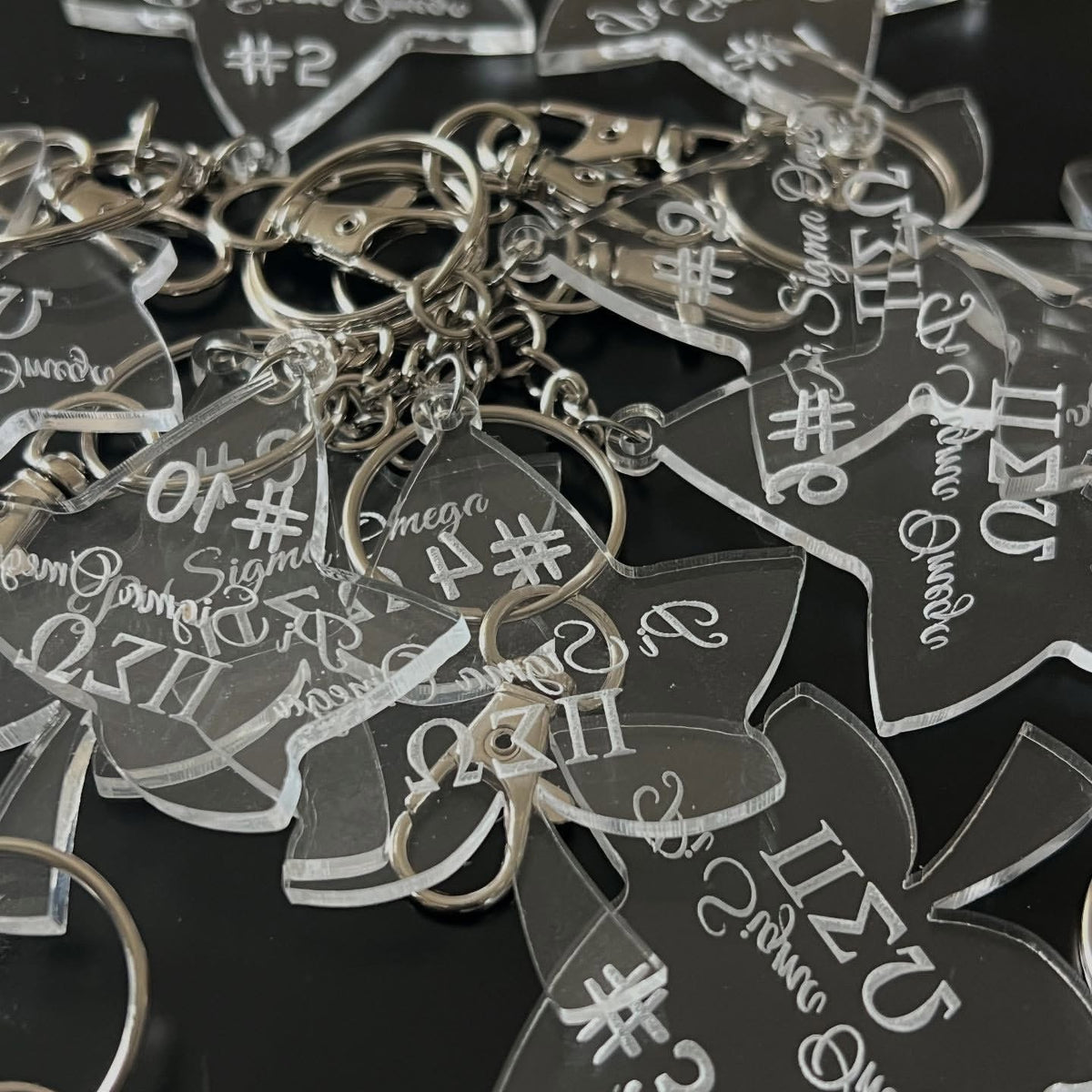 Clear AKA Custom Ivy Leaf Keychain