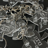 Clear AKA Custom Ivy Leaf Keychain