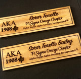 AKA Custom Wooden Greek Organization Name Badge