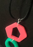AKA Pink/Green Abstract Combo Necklace