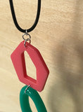 AKA Pink/Green Abstract Combo Necklace