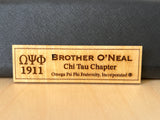 Fraternity Custom Wooden Greek Organization Name Badge