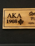 AKA Custom Wooden Greek Organization Name Badge