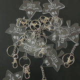 Clear AKA Custom Ivy Leaf Keychain