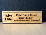 Fraternity Custom Wooden Greek Organization Name Badge