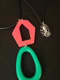 AKA Pink/Green Abstract Combo Necklace