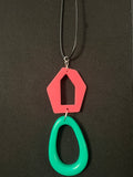 AKA Pink/Green Abstract Combo Necklace