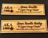 AKA Custom Wooden Greek Organization Name Badge
