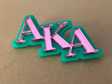 Acrylic AKA Letter Lapel Pin