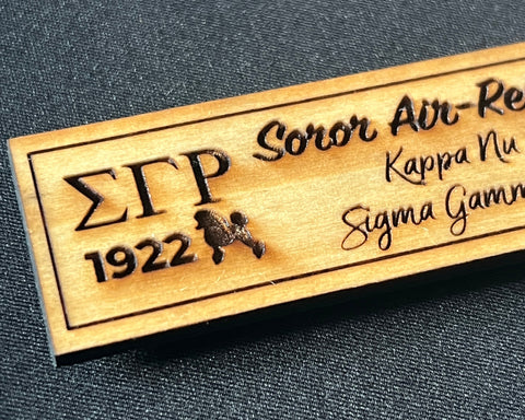 SGRho Custom Wooden Greek Organization Name Badge