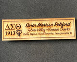 DST Custom Wooden Greek Organization Name Badge