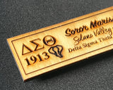 DST Custom Wooden Greek Organization Name Badge