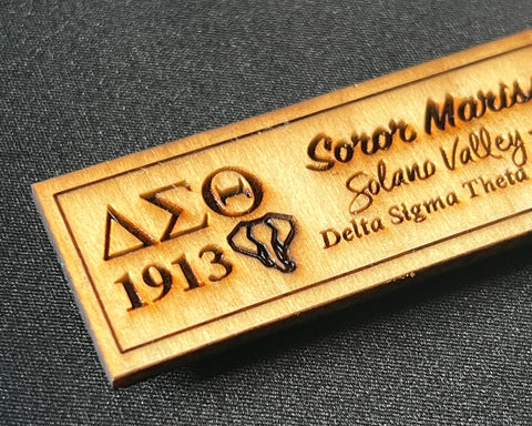 DST Custom Wooden Greek Organization Name Badge